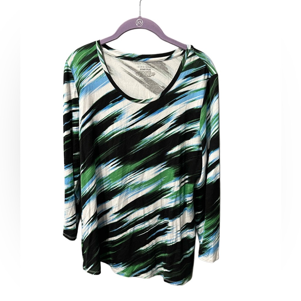 Investments Essentials Soft Abstract Print Long Sleeved T-Shirt